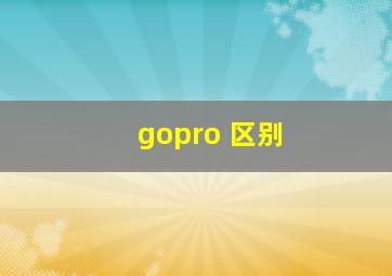 gopro 区别